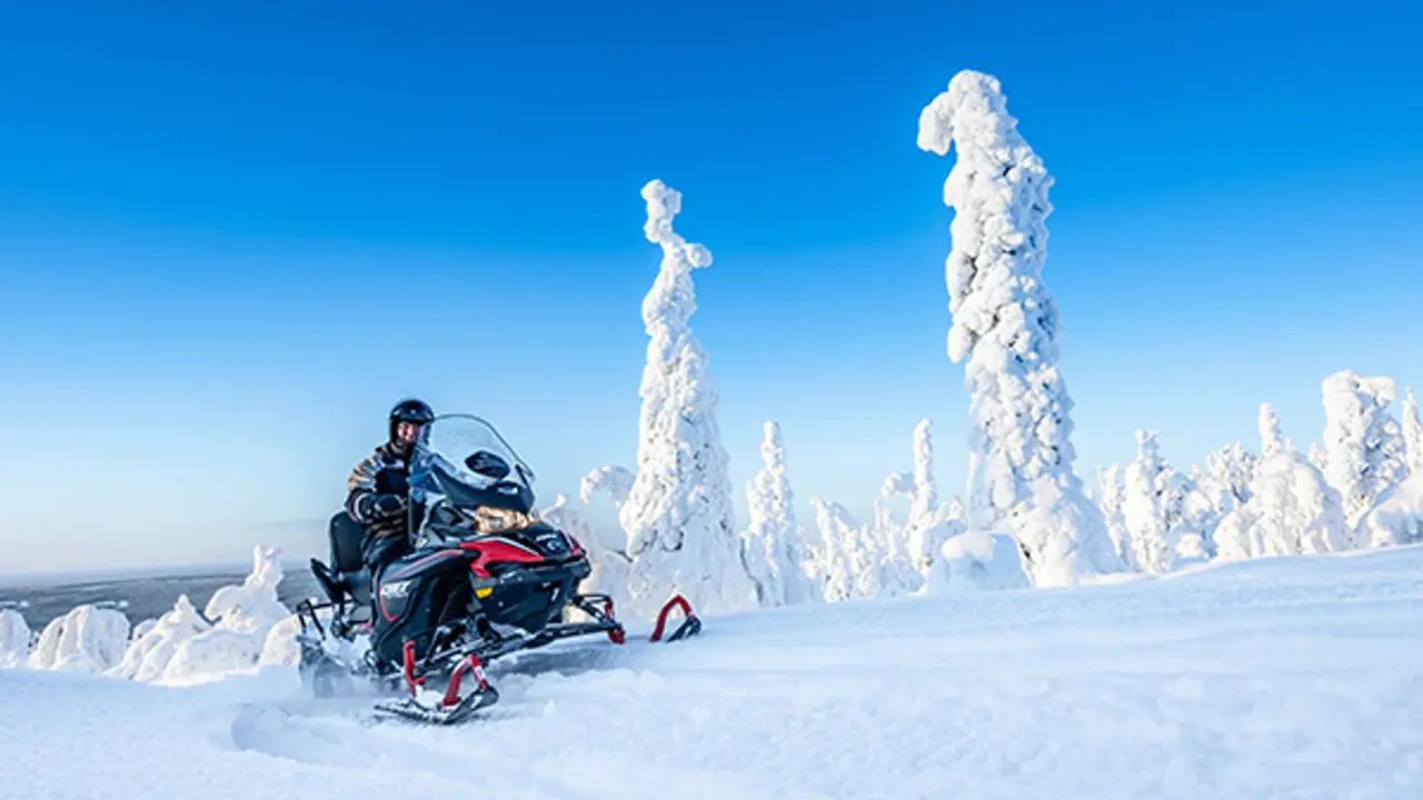 Schneemobilsafari bei Iso-Syöte in Finnisch Lappland