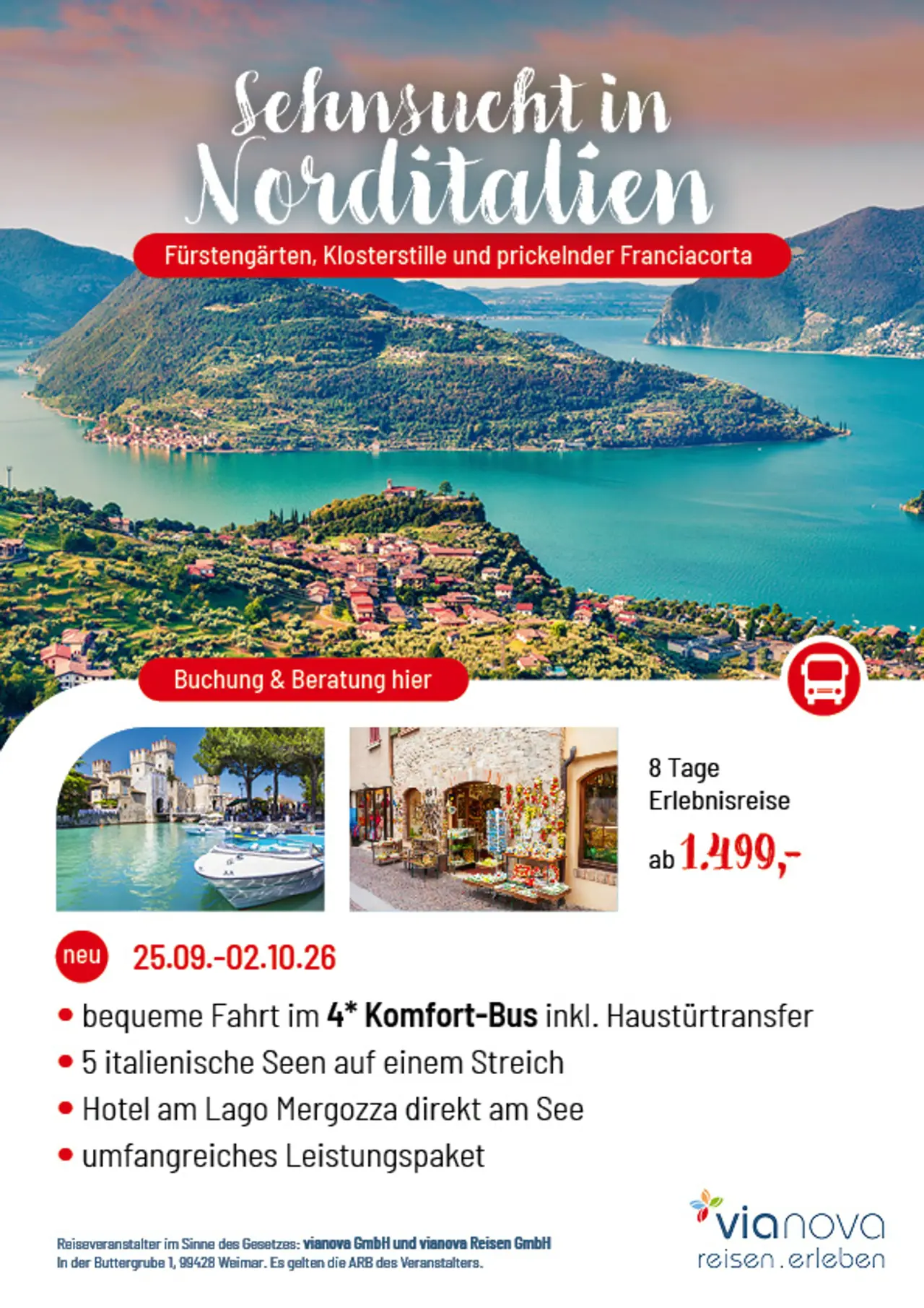Gardasee, Iseosee, Lago Maggiore Herbst Reise