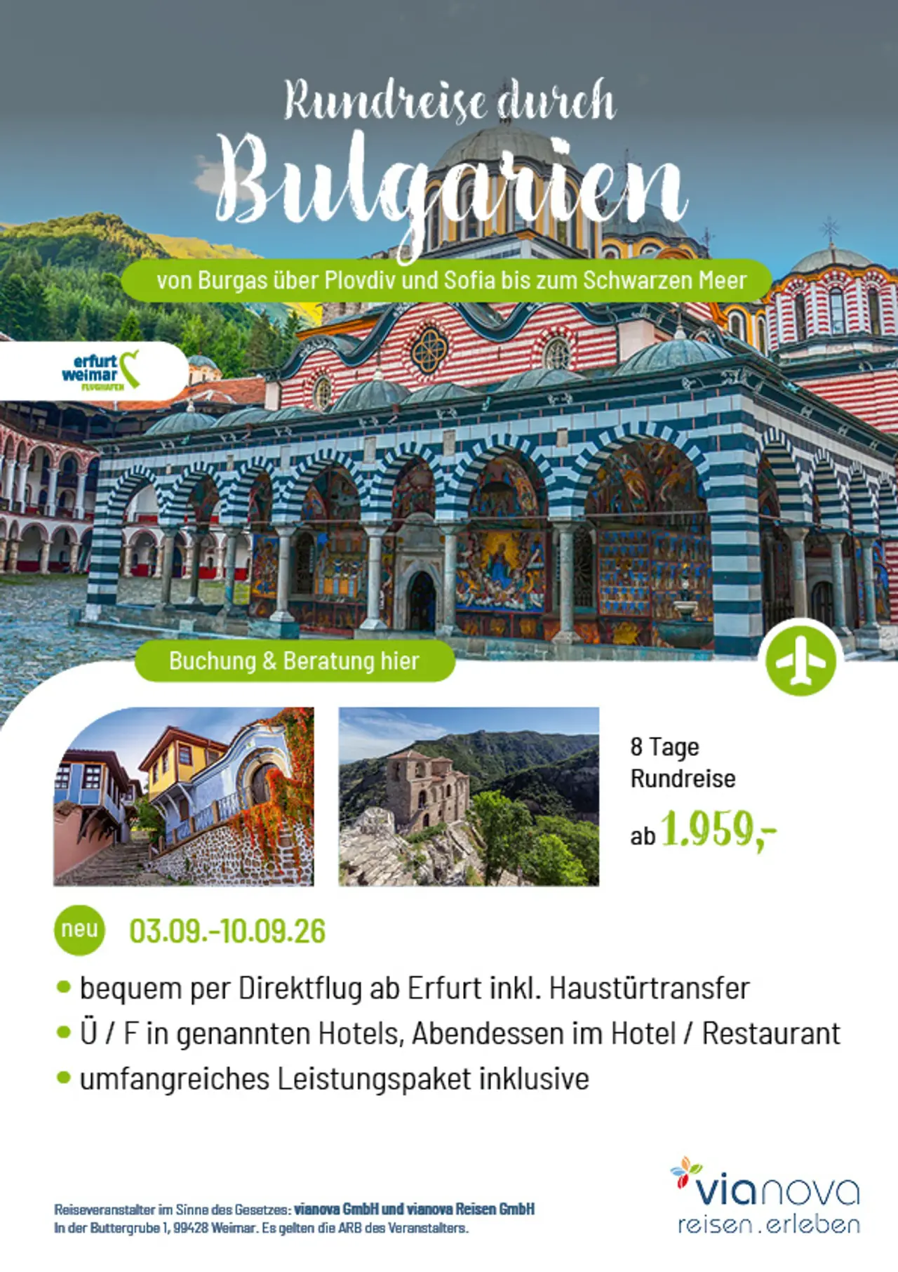 Burgas Bulgarien Sommer Flyer Reise