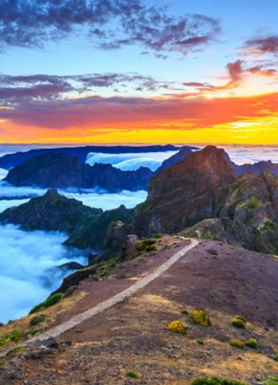 Berge Sonnenuntergang Hinterland Madeira